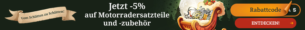 5% Rabatt auf Motorradersatzteile und Zubehör